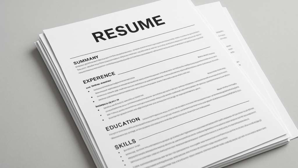 Image showing a perfect AI written Resume - Generated by ChatGPT