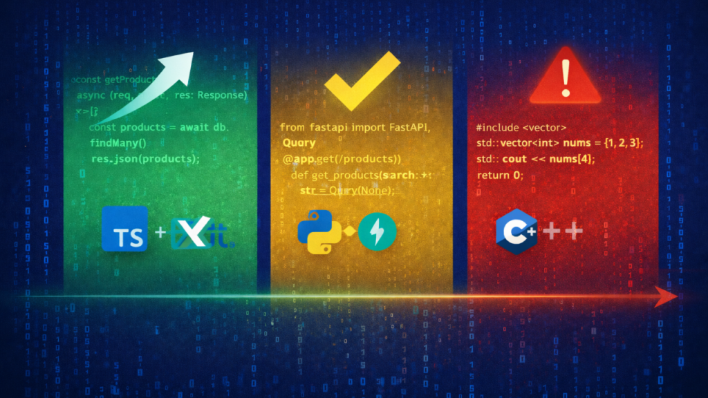 Image showing different technology and programming stacks with different ratings - Generated by ChatGPT